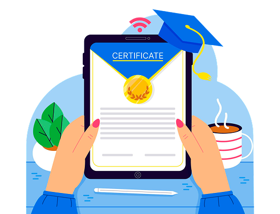 A certificate illustration