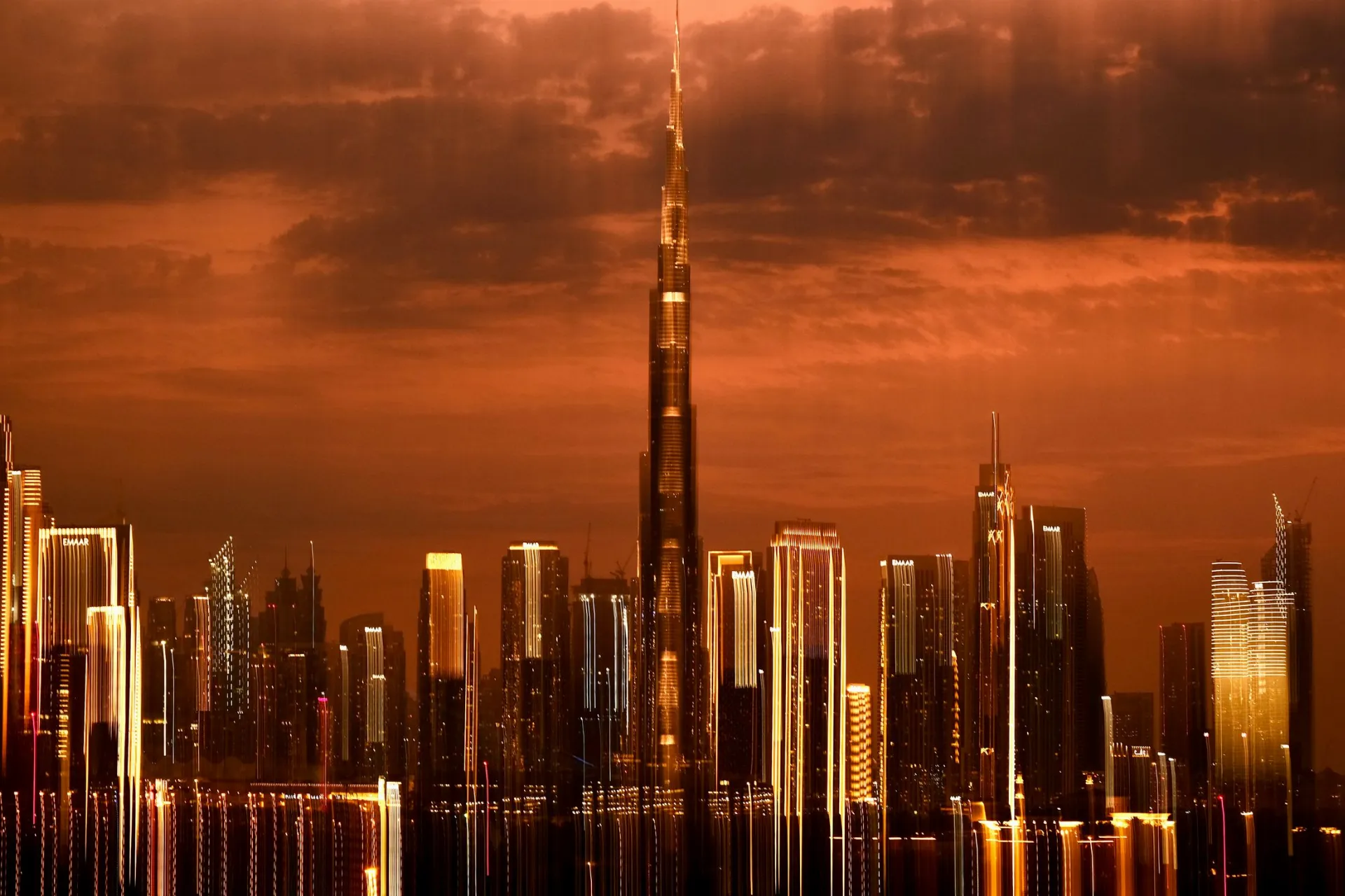 Dubai skyline in the Gulf region
