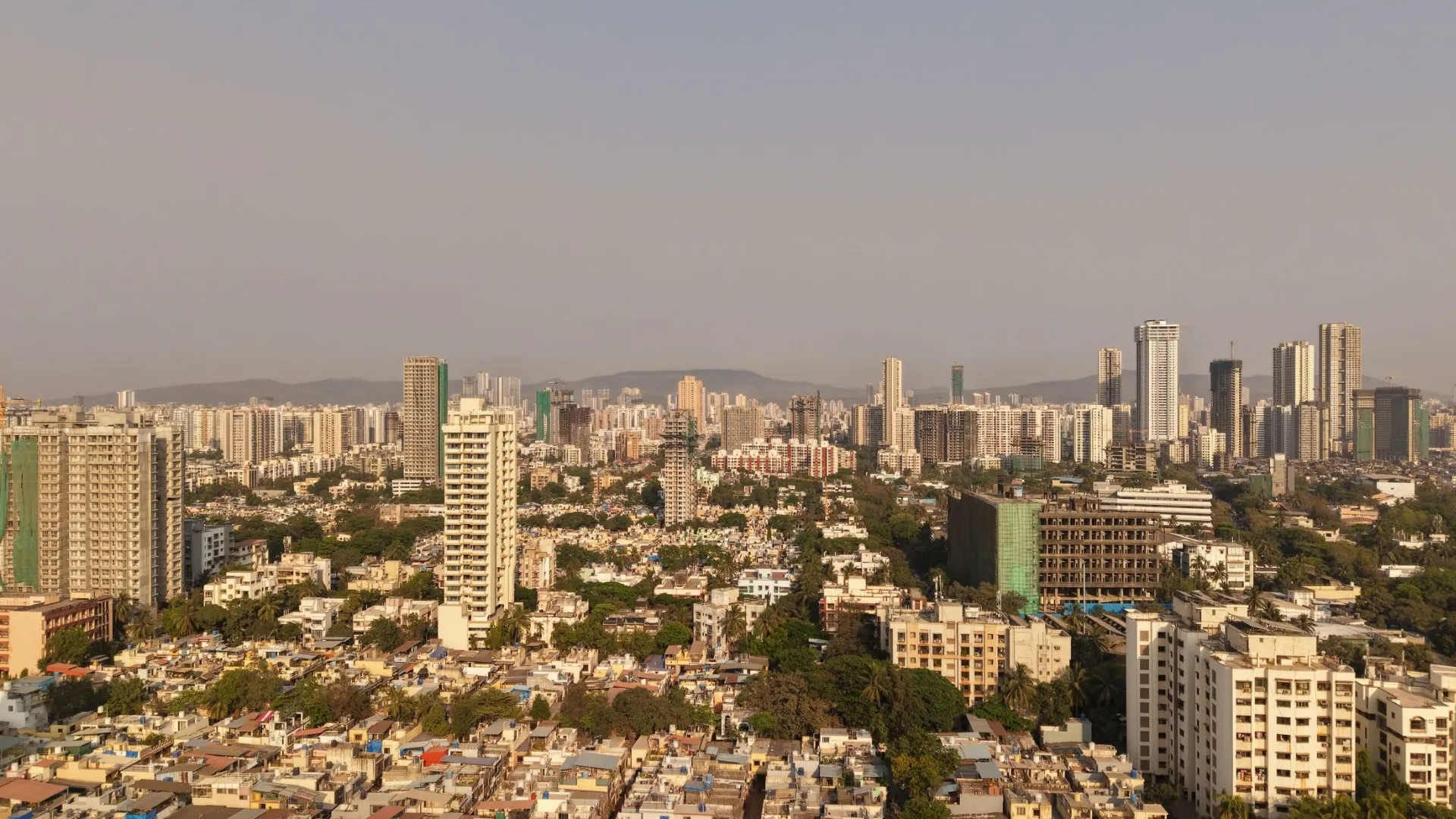 Mumbai skyline in India